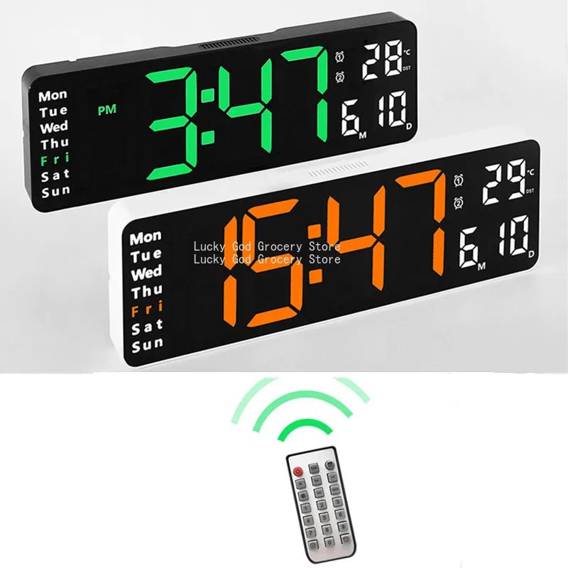 Horloge Murale Électronique LED Minimaliste Avec Thermomètre Et Alarme - ZenBois